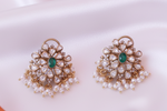Load image into Gallery viewer, Kundan floral earrings