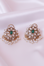 Load image into Gallery viewer, Kundan floral earrings