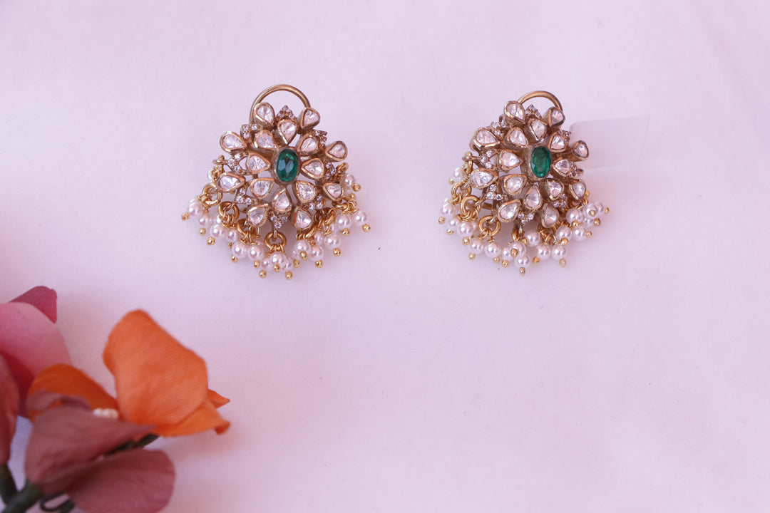 Kundan floral earrings
