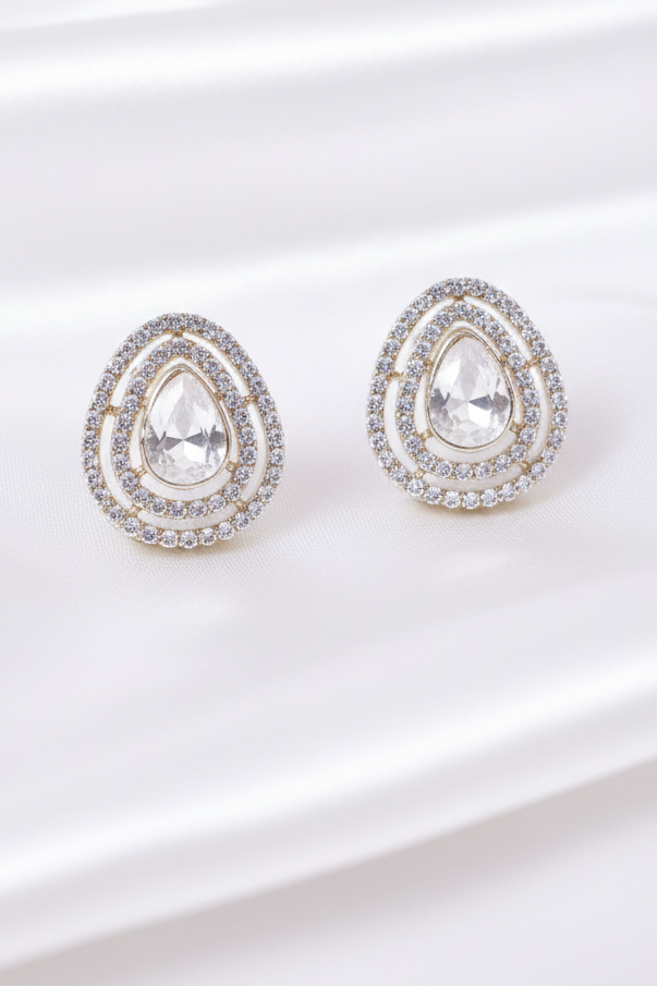 Moissanite Teardrop Studs