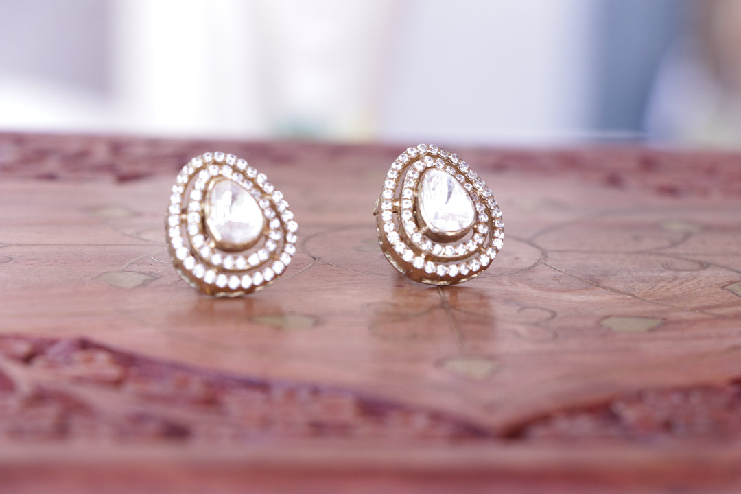 Moissanite Teardrop Studs