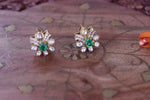 Load image into Gallery viewer, Emerald Floral Studs
