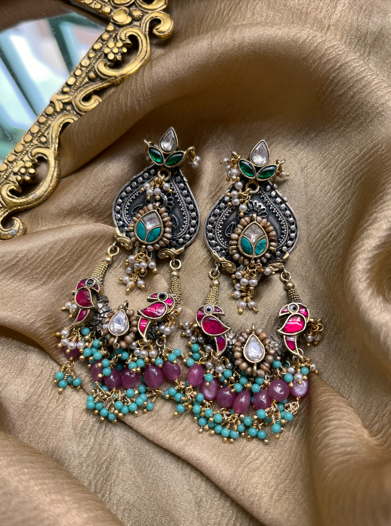 Royal Peacock Dangler Earrings