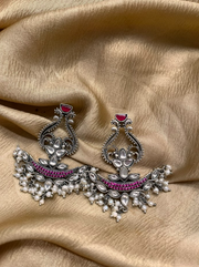 Kundan Chandbali Earrings with Pearls