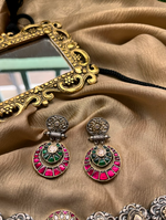Load image into Gallery viewer, mayura chandbali earrings
