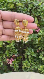 Load and play video in Gallery viewer, Triple-Tier Pearl Jhumkas